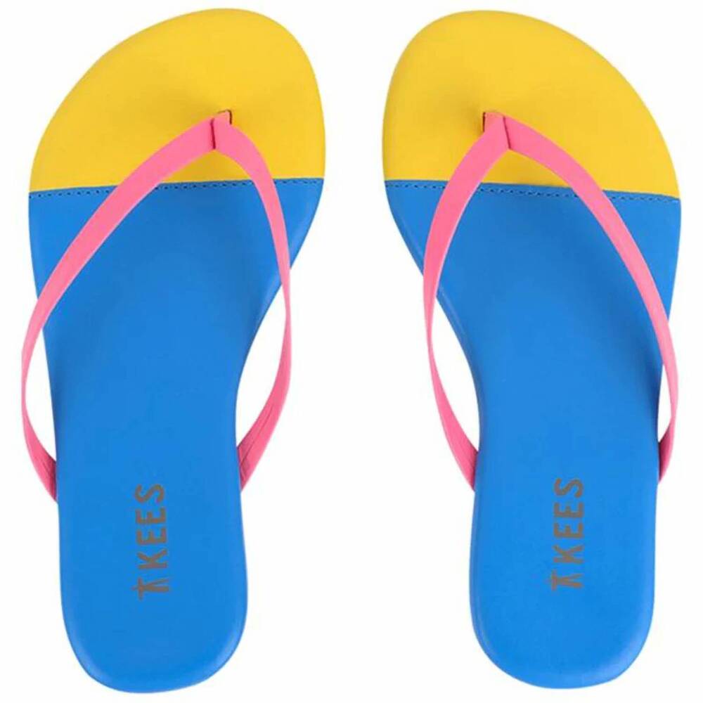 NEW TKEES kids thong sandal in rainbow sorbet